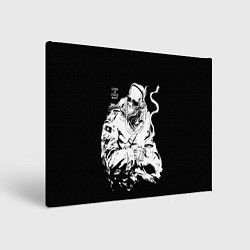 Холст прямоугольный Скелет с кружкой, цвет: 3D-принт