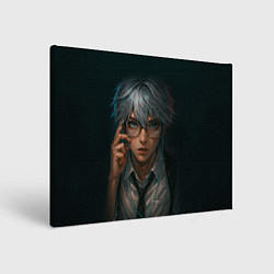 Холст прямоугольный Стильный мужчина в очках, цвет: 3D-принт