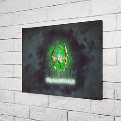 Холст прямоугольный Skyrim gold logo Dragonborn, цвет: 3D-принт — фото 2