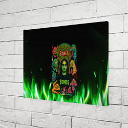 Холст прямоугольный Bones психоделика, цвет: 3D-принт — фото 2