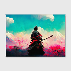 Холст прямоугольный Самурай и сакура, цвет: 3D-принт — фото 2