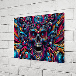 Холст прямоугольный Colorful cyber skull - pattern, цвет: 3D-принт — фото 2
