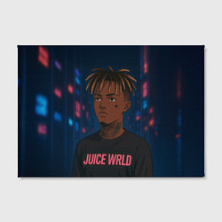 Холст прямоугольный Juice WRLD - Неоновый аниме арт, цвет: 3D-принт — фото 2