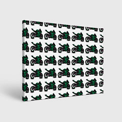 Холст прямоугольный Motorbike dark green, цвет: 3D-принт