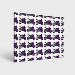 Холст прямоугольный Motorcycle purple, цвет: 3D-принт