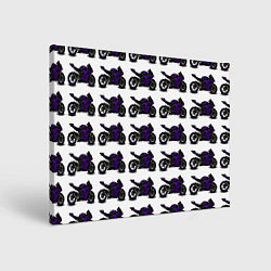 Холст прямоугольный The motorcycle is dark purple, цвет: 3D-принт