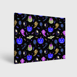 Картина прямоугольная Halloween blue black pumpkin