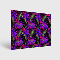 Холст прямоугольный Palm pink purple, цвет: 3D-принт