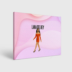 Холст прямоугольный Lana Del Rey - оранжевое платье, цвет: 3D-принт