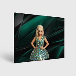 Холст прямоугольный Леди Гага в платье из дисков, цвет: 3D-принт