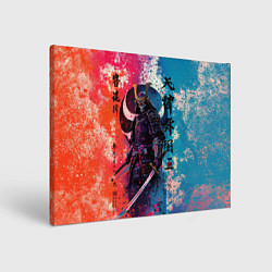 Холст прямоугольный Призрачный самурай - краски, цвет: 3D-принт
