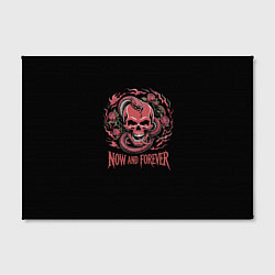 Холст прямоугольный Череп со змеей и розами тату, цвет: 3D-принт — фото 2