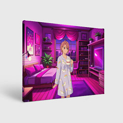 Холст прямоугольный Дандадан Сиратори Айра с кофе, цвет: 3D-принт