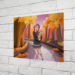 Холст прямоугольный Сиратори Айра Дандадан с щенком, цвет: 3D-принт — фото 2