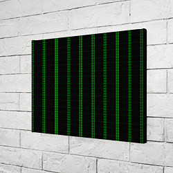 Холст прямоугольный Color black cage green stripes, цвет: 3D-принт — фото 2