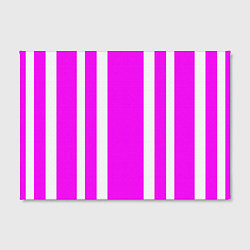 Холст прямоугольный Color white pink stripes, цвет: 3D-принт — фото 2