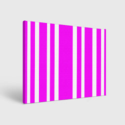 Холст прямоугольный Color white pink stripes, цвет: 3D-принт