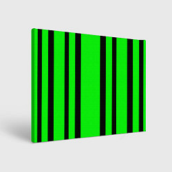 Холст прямоугольный Color black and green stripes, цвет: 3D-принт