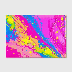 Холст прямоугольный Яркая абстракция из розовых и голубых красок, цвет: 3D-принт — фото 2