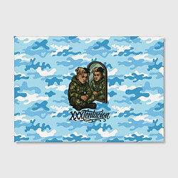Холст прямоугольный XXXTentacion сидит рядом с зеркалом, цвет: 3D-принт — фото 2