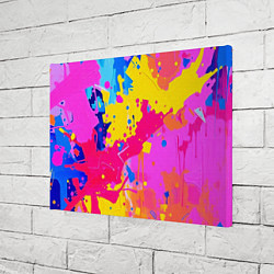 Холст прямоугольный Яркие пятна акриловой краски на стене, цвет: 3D-принт — фото 2