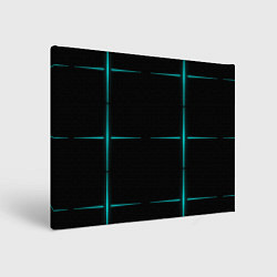 Холст прямоугольный Color black blue stripes, цвет: 3D-принт