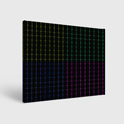 Холст прямоугольный Color black multicolored stripes, цвет: 3D-принт