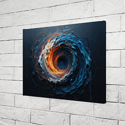 Холст прямоугольный Краска синяя и оранжевая в форме вихря, цвет: 3D-принт — фото 2