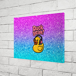 Холст прямоугольный Duck yeah - утка в наушниках, цвет: 3D-принт — фото 2