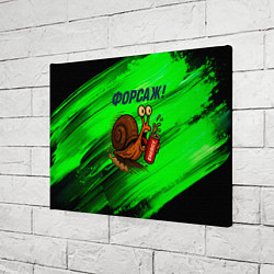 Холст прямоугольный Бешеная улитка с энергетиком - форсаж, цвет: 3D-принт — фото 2