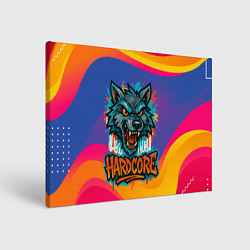 Холст прямоугольный Hardcore голова волка, цвет: 3D-принт