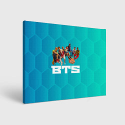 Холст прямоугольный BTS сидят на стульях, цвет: 3D-принт