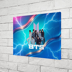 Холст прямоугольный BTS синий фон с молниями, цвет: 3D-принт — фото 2