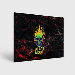 Холст прямоугольный Beast mode череп, цвет: 3D-принт