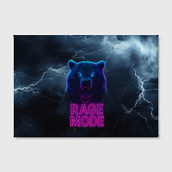 Холст прямоугольный Rage mode злой медведь, цвет: 3D-принт — фото 2