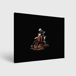 Холст прямоугольный Motocross racer, цвет: 3D-принт