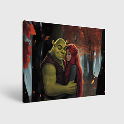 Холст прямоугольный Шрек и принцесса Фиона, цвет: 3D-принт