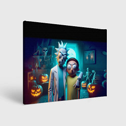 Холст прямоугольный Rick with Morty - halloween night, цвет: 3D-принт