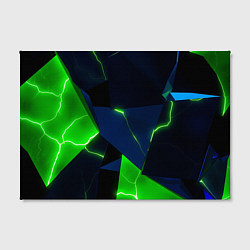 Холст прямоугольный Neon tile green, цвет: 3D-принт — фото 2