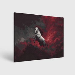 Холст прямоугольный Белая лошадь из красного тумана, цвет: 3D-принт