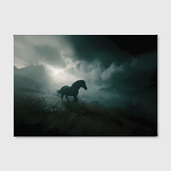 Холст прямоугольный Лошадь в поле - буря, цвет: 3D-принт — фото 2