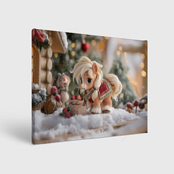 Холст прямоугольный Маленькая новогодняя лошадка, цвет: 3D-принт