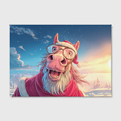 Холст прямоугольный Радостный новогодний конь, цвет: 3D-принт — фото 2