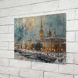 Холст прямоугольный Новогодний салют в Питере, цвет: 3D-принт — фото 2