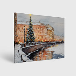 Картина прямоугольная Новогодняя елка в Питере