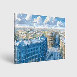 Холст прямоугольный Зимний утренний Питер, цвет: 3D-принт