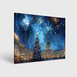 Холст прямоугольный Новый год Санкт-Петербург, цвет: 3D-принт
