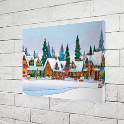Холст прямоугольный Новогодник дворик, цвет: 3D-принт — фото 2