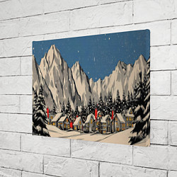 Холст прямоугольный Небольшой новогодний город в горах, цвет: 3D-принт — фото 2