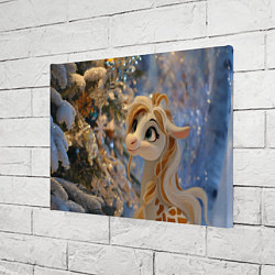 Холст прямоугольный Новогодняя лошадка в крапинку, цвет: 3D-принт — фото 2